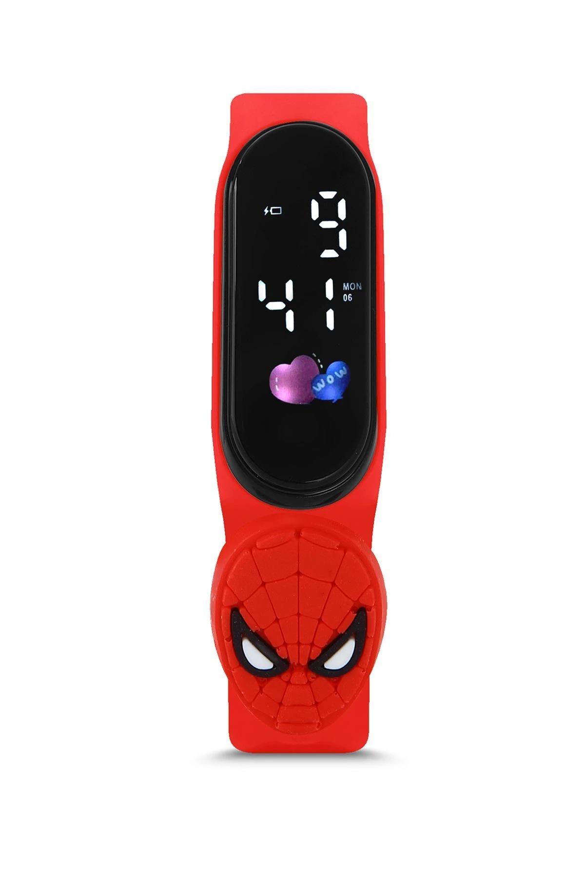 Uv400 Korumalı Çocuk Güneş Gözlüğü Dokunmatik Kol Saati Renkli Kutu Kırmızı 213-219-Kirmizi-[ Si̇pi̇derman ]
