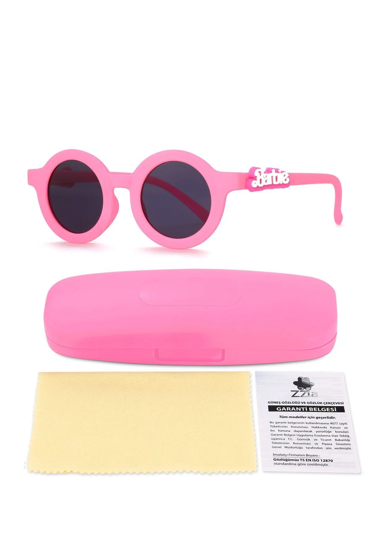 Uv400 Korumalı Çocuk Güneş Gözlüğü Dokunmatik Kol Saati Renkli Kutu Pembe 213-219-Pembe-[ Barbi̇e ]