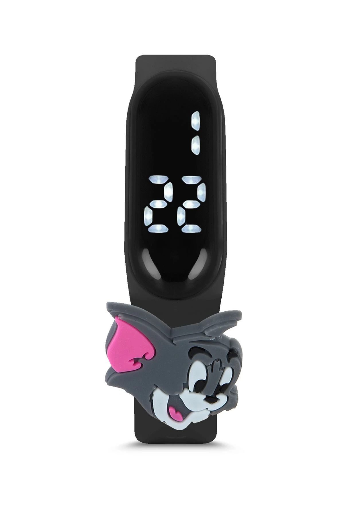 Uv400 Korumalı Çocuk Güneş Gözlüğü Dokunmatik Led Çocuk Saati Kutu Hediyeli Siyah 213-219-Si̇yah-[ Tom-Pembe ]