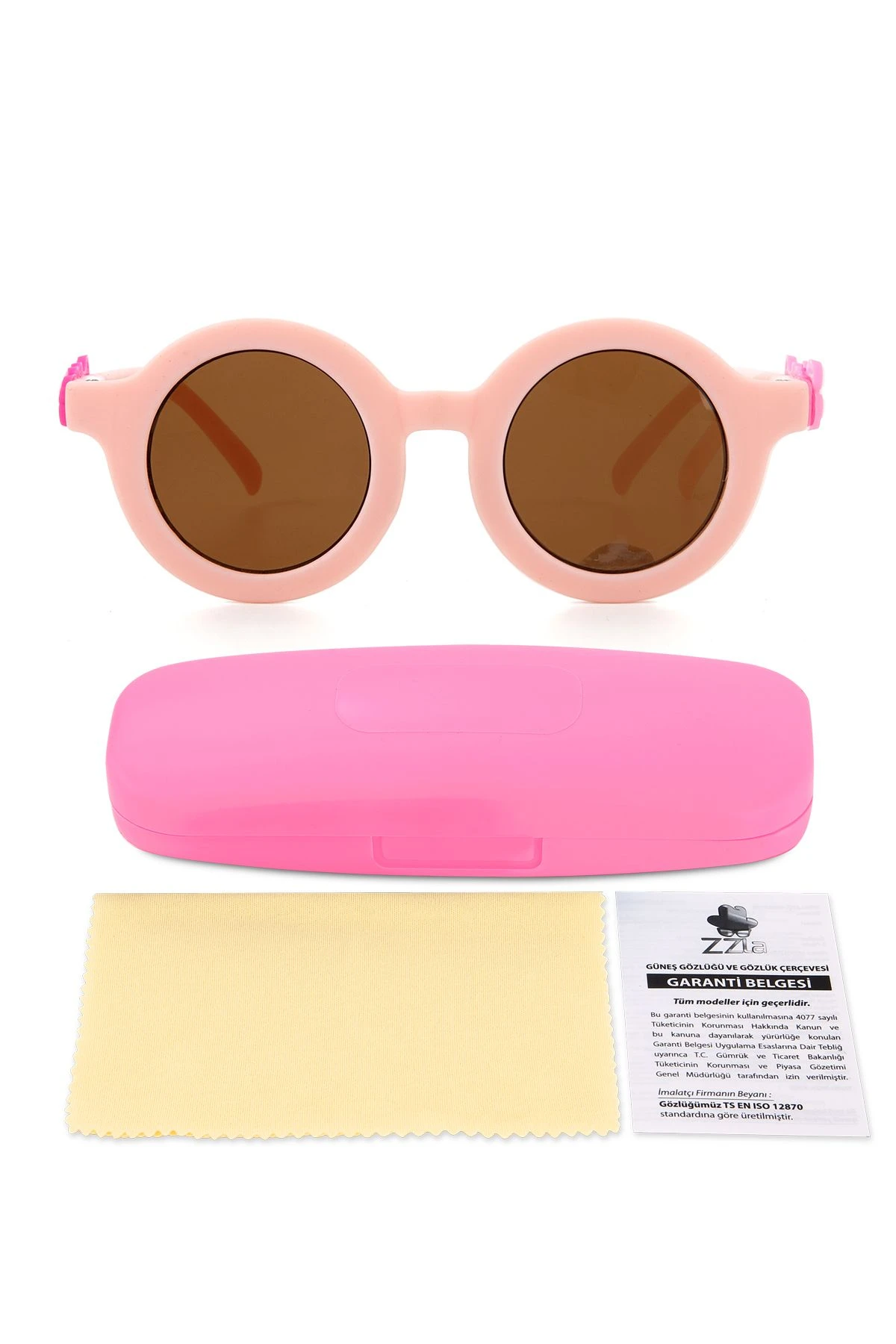 Uv400 Korumalı Fügürlü Çocuk Güneş Gözlüğü Renkli Kutu Hediyeli Pembe Zzla-213-Pembe-Ki̇tty-Pembe