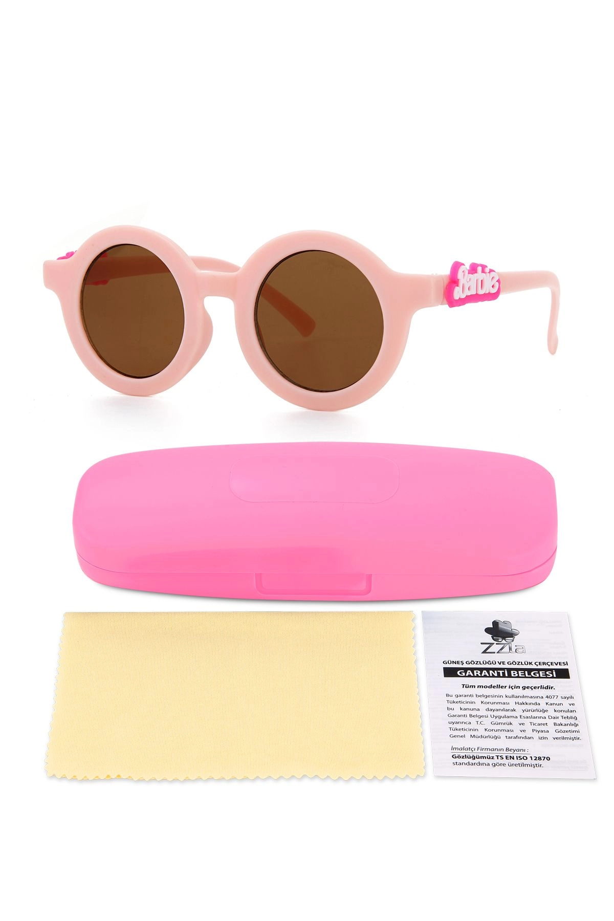 Uv400 Korumalı Fügürlü Çocuk Güneş Gözlüğü Renkli Kutu Hediyeli Pembe Zzla-213-Pembe-Ki̇tty-Pembe
